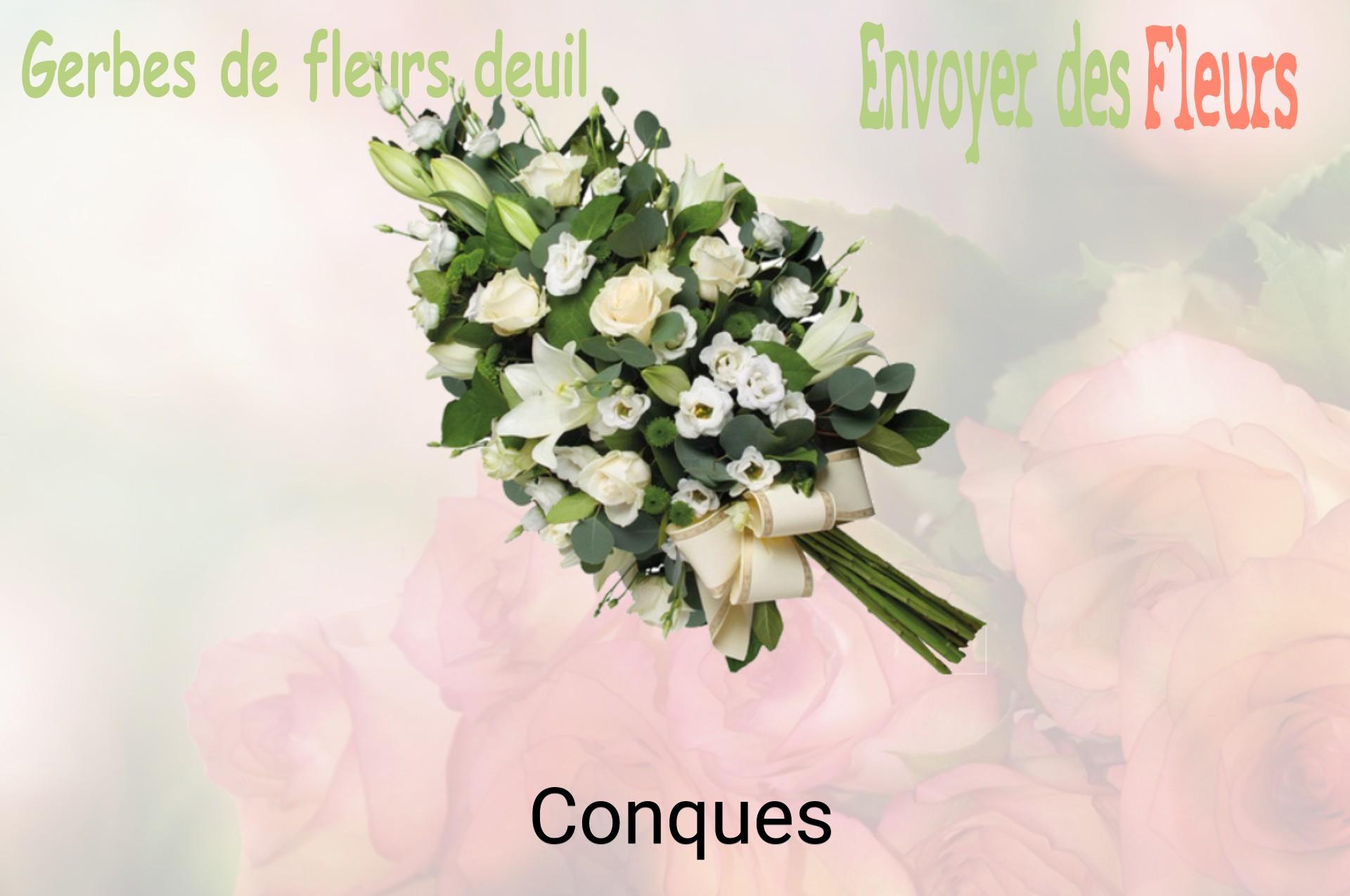 Gerbe de fleurs de deuil livrée à Conques